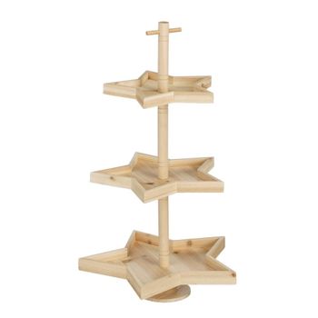 Puesto navideño escalonado  marrón  h52xb29xl30cm