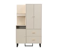 armario recibidor 110x186x38 cm - paneles acolchados zapatero estanteria - beigegris