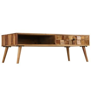 Mesa De Centro，mesa Auxiliar，mesa De Café Madera Maciza Sheesham Acabado Miel 110x50x37 Cm