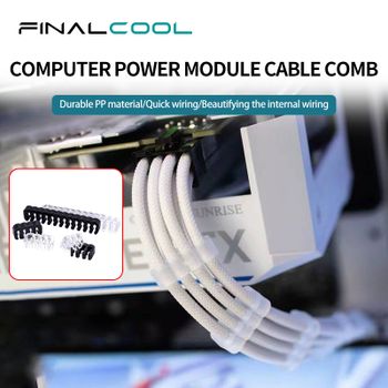 FinalCool LXQ-36 Organizador de Cables de 24, 16 y 8 Pines para Gestión de Cables de Alimentación de Cajas, Clips para Cables de Escritorio, Peines para Cables de Extensión, Juego de