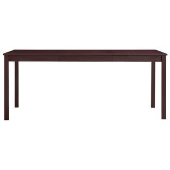 Mesa De Comedor De Madera De Pino Marrón Oscuro 180x90x73 Cm