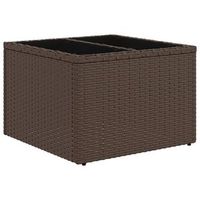 mesa de jardin  mesa de exteriorsuperficie cristal ratan pe marron 55x55x37 cm