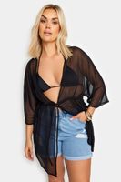 yours kimono negro lazo frontal mujer curvy y tallas grandes yours