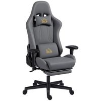 homcom silla gaming ergonomica silla gamer con reposabrazos 3d respaldo inclinable altura ajustable 72x76x132cm gris