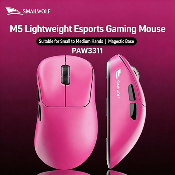 Ratón inalámbrico Bluetooth SMAILWOLF M5, tres modos, ligero, para eSports y juegos, base magnética PAW3311