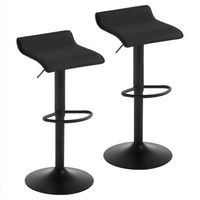 2 taburetes de bar - sillas de bar regulables en altura - giratorios 360 grados - negros
