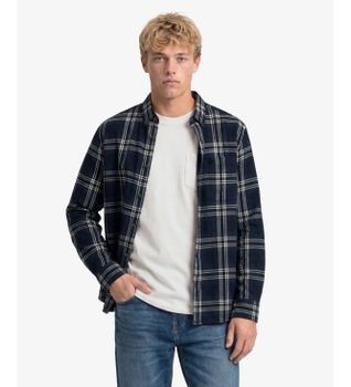 Superdry para hombre. M4011197A Camisa Cotton Lumberjack marino (S), Casual, Algodón, Manga larga