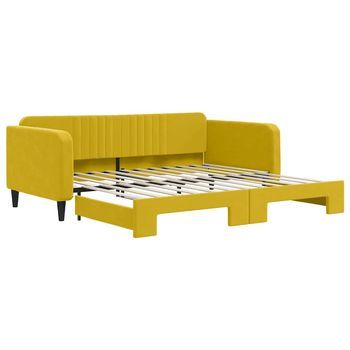 Sofá Cama | Cama Para Adulto | Sofá Convertible Nido Terciopelo Amarillo 100x200 Cm