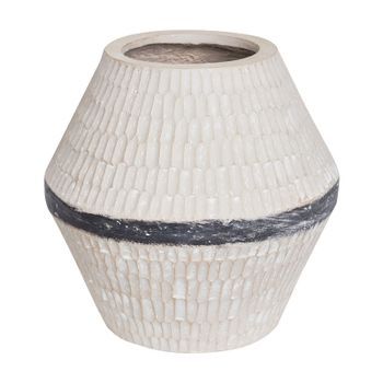 Jarrón Boho Tradicional Magnesio Florero Exterior Beige Aruncus
