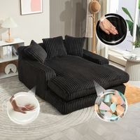 sofa cloud couch de cuerda con 3 cojines suaves comodo sofa auxiliar para una persona para sala de estar oficina negro