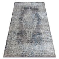 bliss z214az221 alfombra crema  azul - roseton moderna estructural 80x150 cm