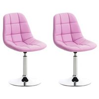set de 2 sillas lounge emil en polipiel simil cuero rosado 52x48x84 cm clp