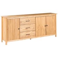aparador escandinavo con estantes y cajones de madera sala de estar marron claro leonora