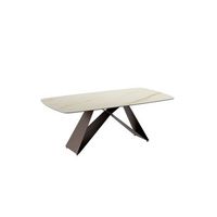 thanos - mesa fija 220 x 110 cm en ceramica marron