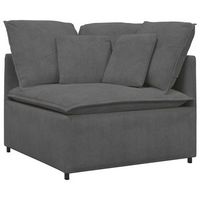 modulo esquinero de sofa modular con cojines gris oscuro 100 cm vidaxl