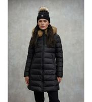 blauer para mujer 25wbldk03103 plumifero largo con piel kristin negro l casual poliamida