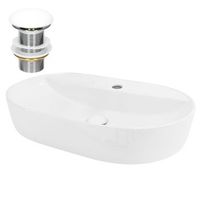 lavabo incl desague sin rebosadero 60x40x12 cm blanca ml-design