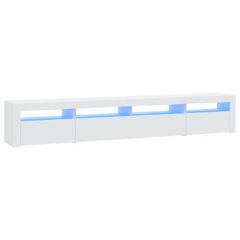 Mueble De Tv | Mueble De Salón | Mesa De Tv Con Luces Led Blanco 240x35x40 Cm