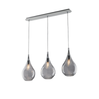 pluvia riel de hierro con cristal pyrex gris 3 luces l75 x 10 bl264-bin3-gr