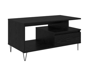 Mesa de café - mesa de centro - mesa baja roble negro 90 x 49 x 45 cm madera de ingeniería