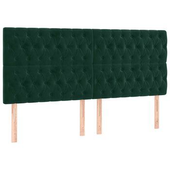 Cabecero Terciopelo Verde Oscuro 180x7x118/128 Cm Vidaxl
