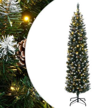 Árbol De Navidad Artificial Estrecho Con 300 Leds 180 Cm Vidaxl