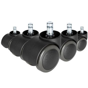 5 X Ruedas No Frenadas Para Suelos Duros 10 Mm / 50 Mm Hjh Office