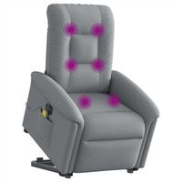 sillon de masaje electrico reclinable elevable tela gris claro cfw801828