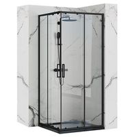 cabina de ducha rea punto black 90x90  plato de ducha savoy white
