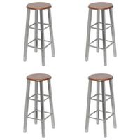 taburetes de cocina 4 unidades mdf plateado y marron vidaxl