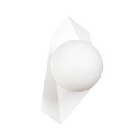 aplique de pared moderno de metal con esfera de cristal blanco