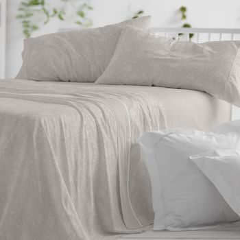 Juego De Sábanas Burrito Blanco Cama De 105 Cm Franela Color Greige