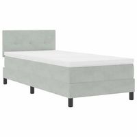 cama con somier y colchon gris claro 80 x 200 cm tela