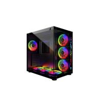 caja pc mred atx gaming vidrio templado rgb mid tower 7 bahias ventiladores incluidos