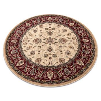 Alfombra De Lana Omega Circulo Aries Flores Rubí Claro Circulo 135 Cm