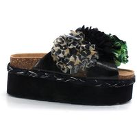 colors of california sandalias colors of californa ciabatta platform fiori leo nero para mujer