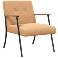 sillon beige tejido parecido a lana rizada vidaxl