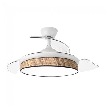 Ventilador led aspas plegables moda mini cañizo oscuro (72w)