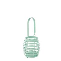 farol decorativo de hierro azul turquesa h28