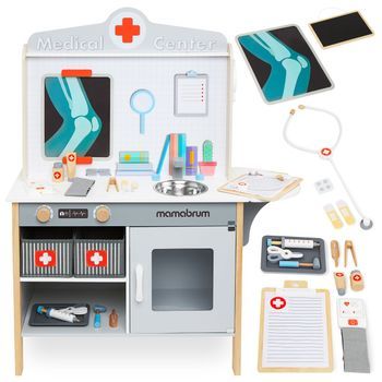 Clínica Médica De Madera Con 20 Accesorios Mamabrum