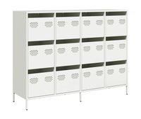 aparador - mueble de almacenamiento de acero laminado en frio blanco 135x39x1035 cm es2276