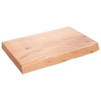 tablero mesa madera roble tratada marron claro 60x40x2-6 cm vidaxl