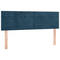pack 2 uds cabeceros cama  panel de cabeceras terciopelo azul oscuro 72x5x7888 cm