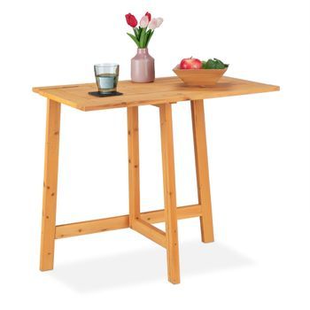 Mesa Plegable Rectangular De Madera - Light Brown - 8.6x84x73.5cm