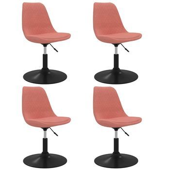 Sillas De Comedor Giratorias 4 Unidades De Terciopelo Rosa Vidaxl