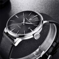 reloj mecanico automatico para hombre pagani design pd2770 esfera con diseno sunburst fecha correa de cuero y acero inoxidable resistente al agua 30m estilo ejecutivo