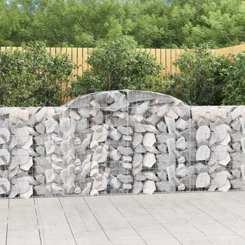 Cestas De Gaviones 3 Piezas | Gavión Para Piedras | Gavión Decorativo Forma De Arco Hierro 300x30x100/120 Cm Cfw484607