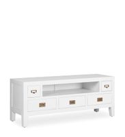 mueble de tv de madera blanca anch 125 cm