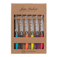 caja para cuchillos de acero inoxidable multicolor x6