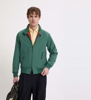 Baracuta para hombre. BRCPS0001BCNY1 Chaqueta Harrington G9 verde (L), Casual, Poliéster
